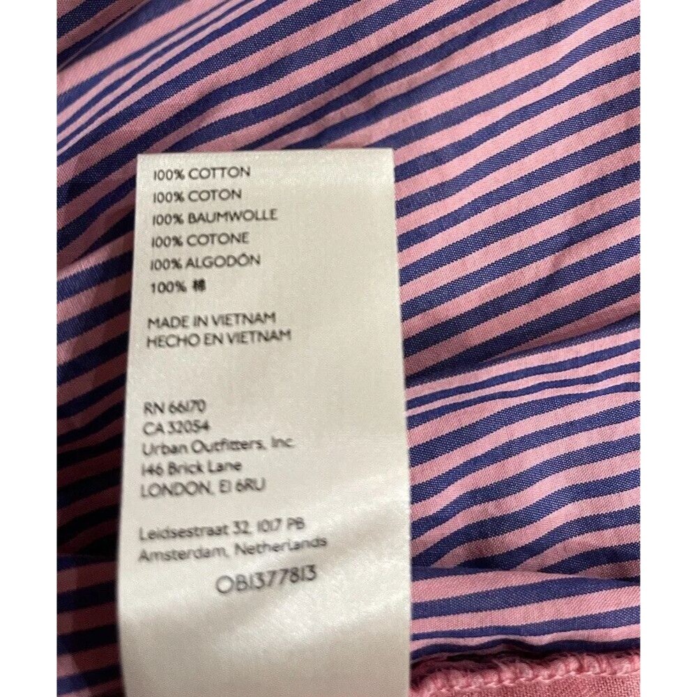 Free People Keegan Oversize Tunic Dress Mix Stripe Pink Blue Swing Ruffle Size S - Picture 10 of 10